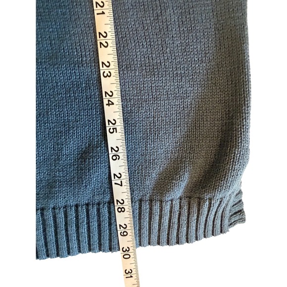 The Quaker Factory Blue Heart Flag USA Sweater Size M Ramie Cotton‎ American - Picture 7 of 8